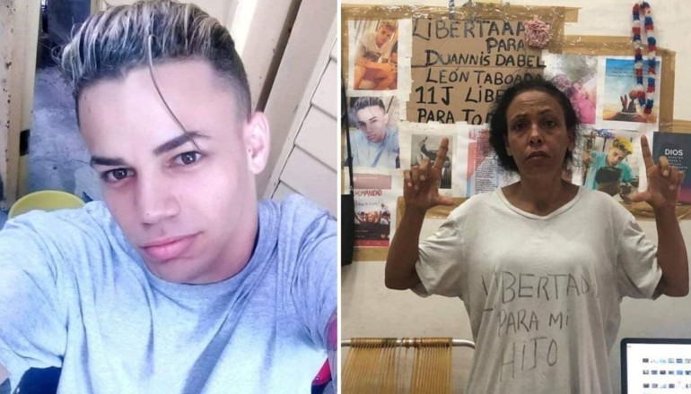 Preso político Duannis León Taboada y su madre
