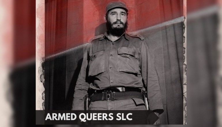 Armed Queers SLC dice que su misión es entrenar a personas gays, queer y transgénero para armarse y luchar contra el capitalismo. 