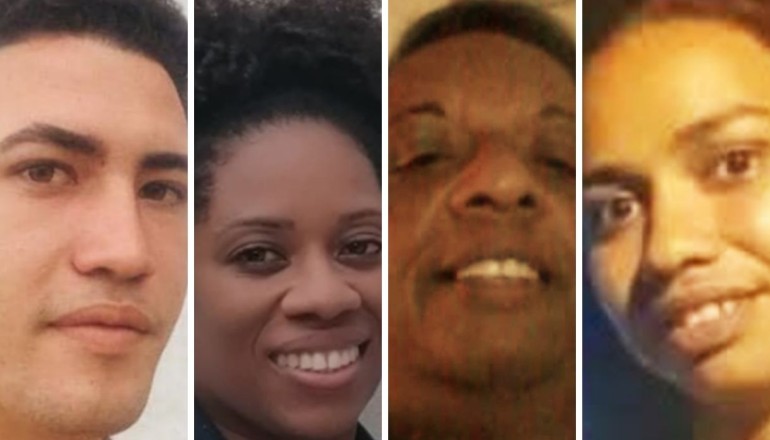 Represores que participaron en actos de repudio contra Mike Hammer.