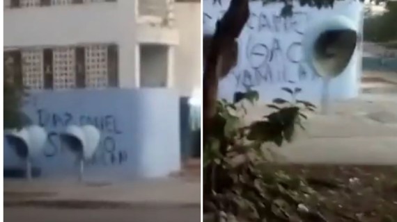 Vuelve a aparecer cartel contra Díaz-Canel Vuelve a aparecer cartel contra Díaz-Canel