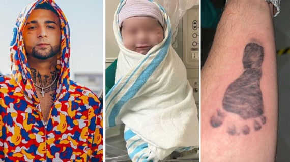 Ovi, su bebé y tatuaje de huella