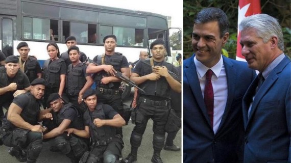 Boinas negras, Pedro Sánchez y el dictador Miguel Díaz Canel Boinas negras, Pedro Sánchez y el dictador Miguel Díaz Canel