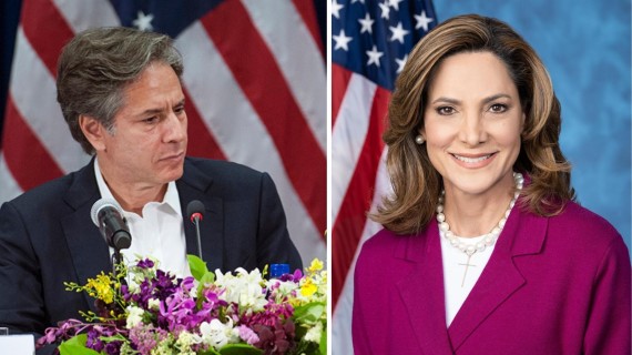 Antony Blinken y María Elvira Salazar. Collage: ADN Cuba Antony Blinken y María Elvira Salazar. Collage: ADN Cuba