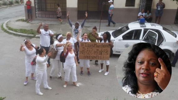 Berta Soler y Damas de Blanco protestan en calles. Fotomontaje: ADN Cuba Berta Soler y Damas de Blanco protestan en calles. Fotomontaje: ADN Cuba