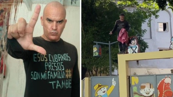 Ktivo Disidente protesta en La Habana por presos políticos. Fotomontaje: ADN Cuba