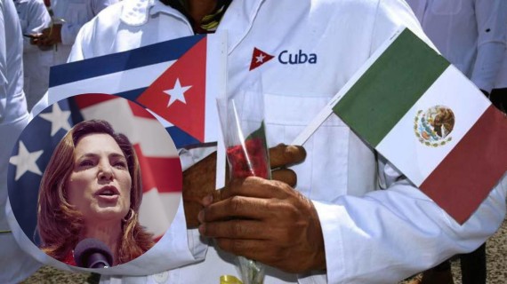 María Elvira Salazar y Brigadas médicas de Cuba. Collage: ADN Cuba María Elvira Salazar y Brigadas médicas de Cuba. Collage: ADN Cuba