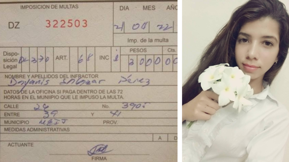 Dayanis Salazar Pérez fue multada al amparo del decreto ley -370 Dayanis Salazar Pérez fue multada al amparo del decreto ley -370