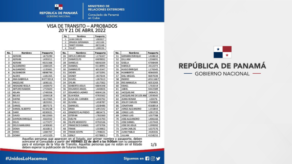 Otorga Panamá visas de tránsito a solicitantes cubanos Otorga Panamá visas de tránsito a solicitantes cubanos