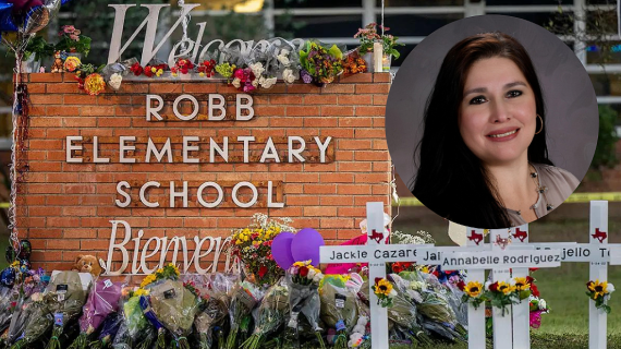 Irma García, Robb Elementary School, Uvalde | Photo montage Irma García, Robb Elementary School, Uvalde | Photo montage