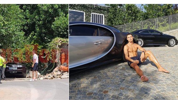 Auto de Cristiano Ronaldo envuelto en un accidente investigado por la policía Auto de Cristiano Ronaldo envuelto en un accidente investigado por la policía