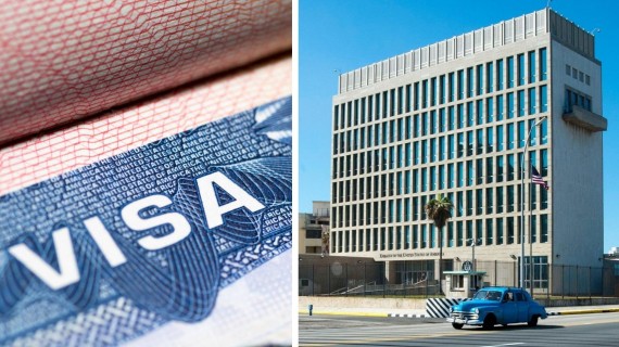 Visas en Embajada de EEUU en La Habana. Fotmontaje: ADN Cuba Visas en Embajada de EEUU en La Habana. Fotmontaje: ADN Cuba
