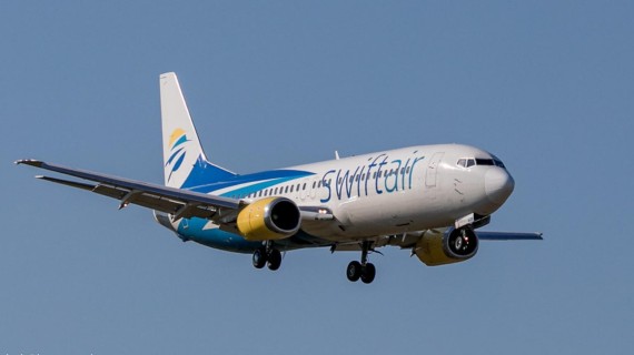 Avión de la compañía Swift Air. Avión de la compañía Swift Air.