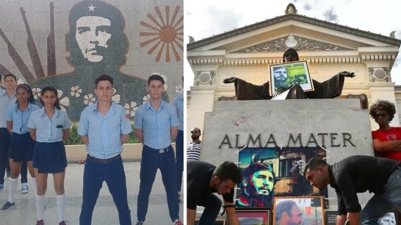 Adoctrinamiento comunista en escuelas de Cuba. Fotomontaje: ADN Cuba Adoctrinamiento comunista en escuelas de Cuba. Fotomontaje: ADN Cuba