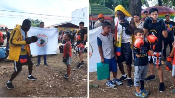 Cubano enseña boxeo a migrantes en México. Cubano enseña boxeo a migrantes en México.