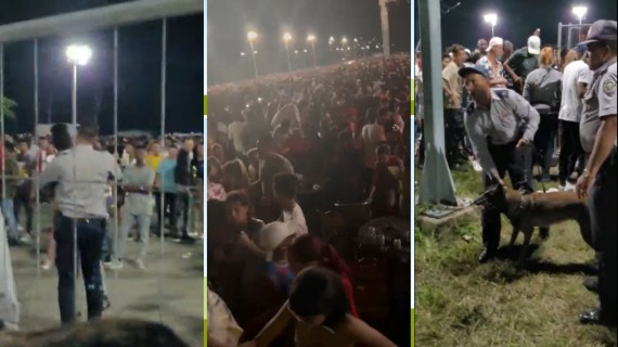 Broncas y estampida en concierto de Yomil Broncas y estampida en concierto de Yomil