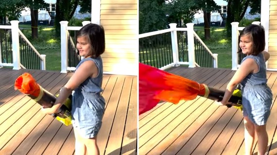 Papá inventa un lanzallamas para sus hijos | Captura de pantalla Papá inventa un lanzallamas para sus hijos | Captura de pantalla