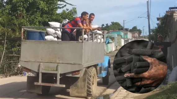 Un saco de carbón a 300 pesos en Santiago de Cuba