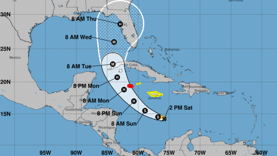 Cono con trayectoria probable de Ian. Imagen del NHC Cono con trayectoria probable de Ian. Imagen del NHC