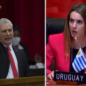 Díaz Canel y vicecanciller de Uruguay