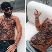 Arcángel mostró su enorme tatuaje para recordar al hermano fallecido 
