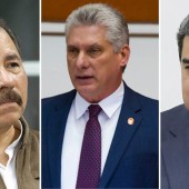  Gobernantes Daniel Ortega (Nicaragua), Miguel Díaz-Canel (Cuba) y Nicolás Maduro (Venezuela) 