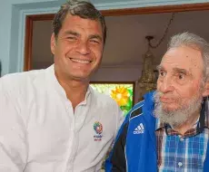 Rafael Correa en La Habana con exdictador Fidel Castro. Foto: Cubadebate