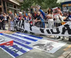 Manifestación de cubanos en Barcelona. Foto: Vladimir Hernández