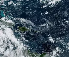 Imagen satelital de El Caribe este domingo 25 de septiembre con tormenta tropical Ian. Foto: Satélite Geocolor/NHC