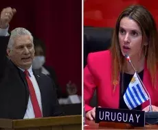 Díaz Canel y vicecanciller de Uruguay