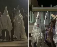 Jóvenes holguineros disfrazados de Ku Klux Klan