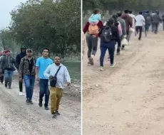 Cubanos en grupo de 300 migrantes entrando por Texas