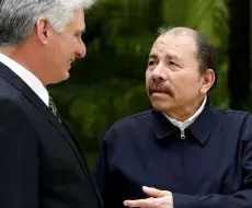 Los gobernantes Miguel Díaz-Canel (Cuba) y Daniel Ortega (Nicaragua)