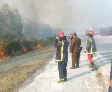 Incendio en carretera de Santa Clara