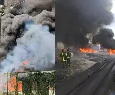 Incendio en la fábrica de Tubos Holplast