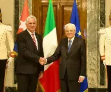 Díaz-Canel con el presidente italiano Sergio Mattarella