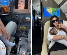 El lado más paternal de Marc Anthony con su bebé en el avión