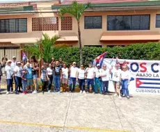 Cubanos protestan en Costa Rica en octubre de 2023