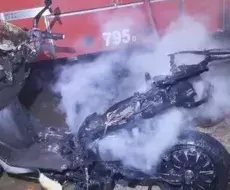 Motorina se incendia en Holguín