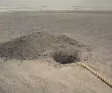 Niña muere tras caer en agujero de arena que estaba cavando en playa de Florida