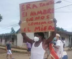 Juan Enrique Pérez durante las protestas de julio de 2021 en Vegas, Mayabeque