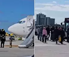 Evacuados pasajeros de vuelo a Cuba