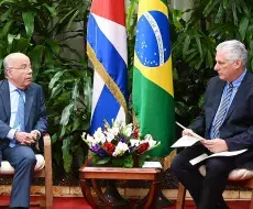 Díaz-Canel con el canciller de Brasil