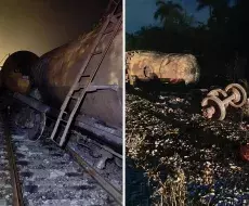Una de las ferrocisternas se volcó y otras tres quedaron descarriladas