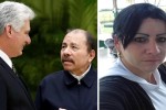 Dictadores Díaz-Canel, Daniel Ortega y la activista Dairis González Ravelo 