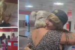 La Diosa despide a su hijo en el aeropuerto de La Habana